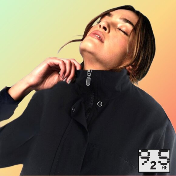 925-FIT Mesh Panels Zipper Oversize Black Sporty Track Jacket Sz S - Picture 4 of 7